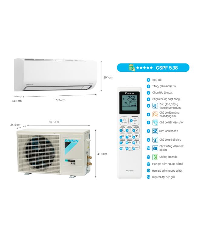 Máy Lạnh Daikin Inverter 1.5HP FTKB35ZVMV