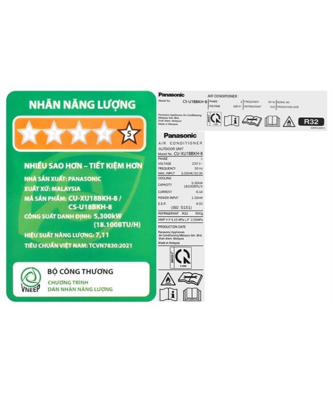 Máy Lạnh Panasonic 2 HP CU/CS-U18BKH-8 -Inverter Cao Cấp 2025
