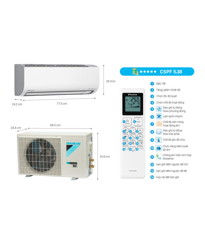 Máy Lạnh Daikin Inverter 2.5HP FTKF60ZVMV