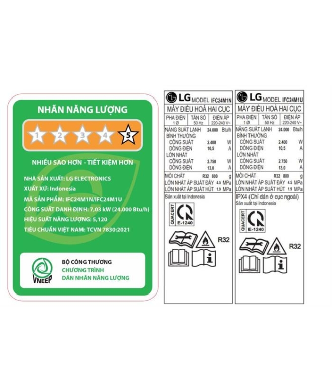 Máy Lạnh LG Inverter 2.5 HP IFC24M1 ( Không WiFi)