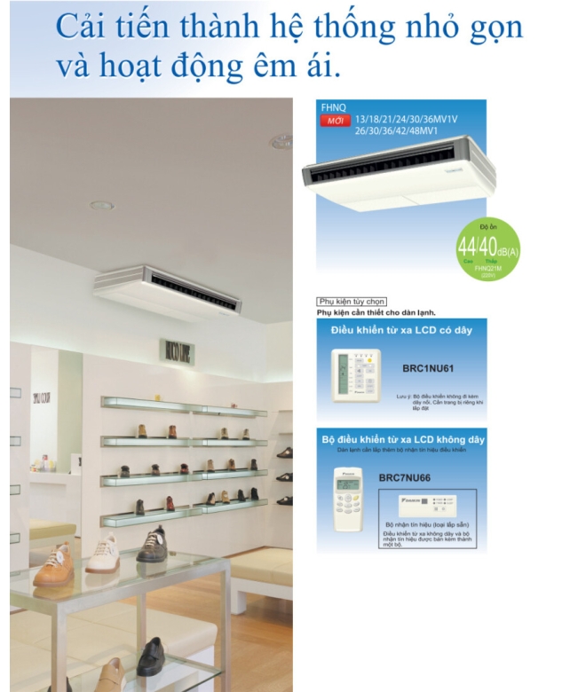 Máy lạnh áp trần Daikin FHNQ36MV1V/RNQ36MV1V+BRC7NU66 (4.0 HP, Không dây)