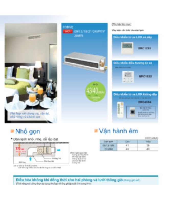 Máy lạnh giấu trần Daikin FDBNQ21MV1V/RNQ21MV1V+BRC2E61 (2.5 HP)