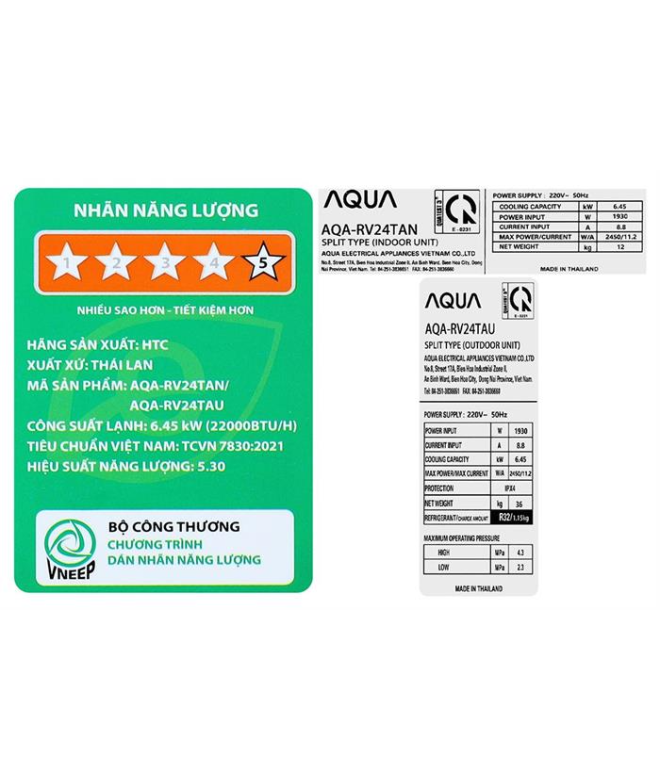 Máy Lạnh Aqua inverter 2.5 HP AQA-RV24TA